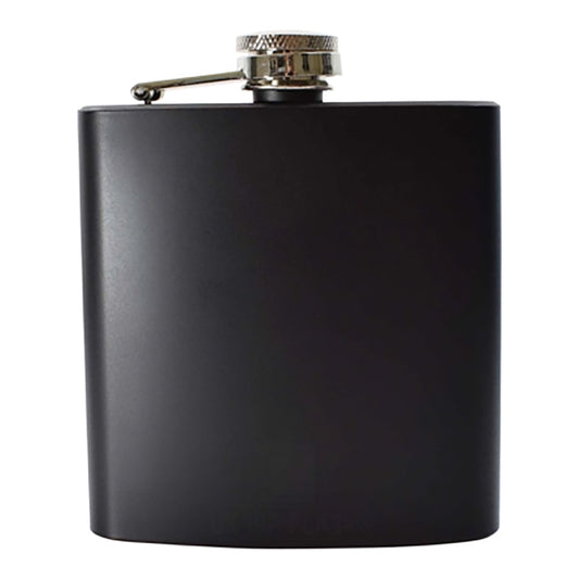 Matt Black Stainless Steel 6oz Hip Flask