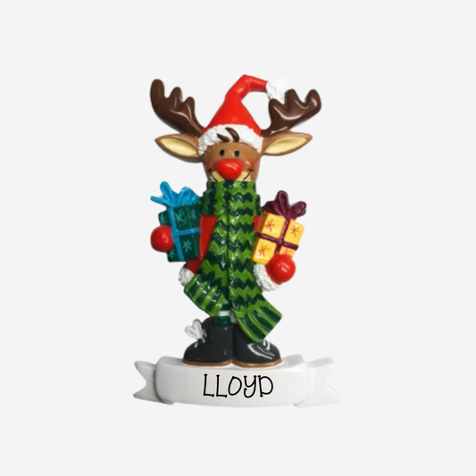 Reindeer with Presents Hanging Christmas Decoration