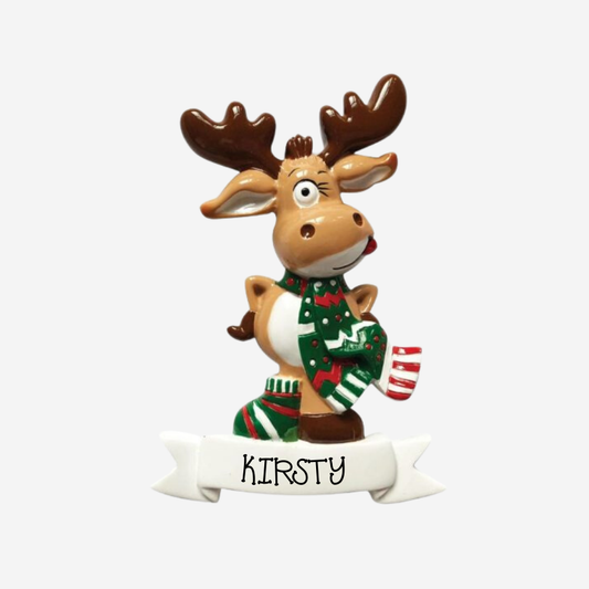Funny Face Reindeer Hanging Christmas Decoration