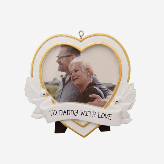 Memorial Heart Photo Frame Personalised Christmas Decoration