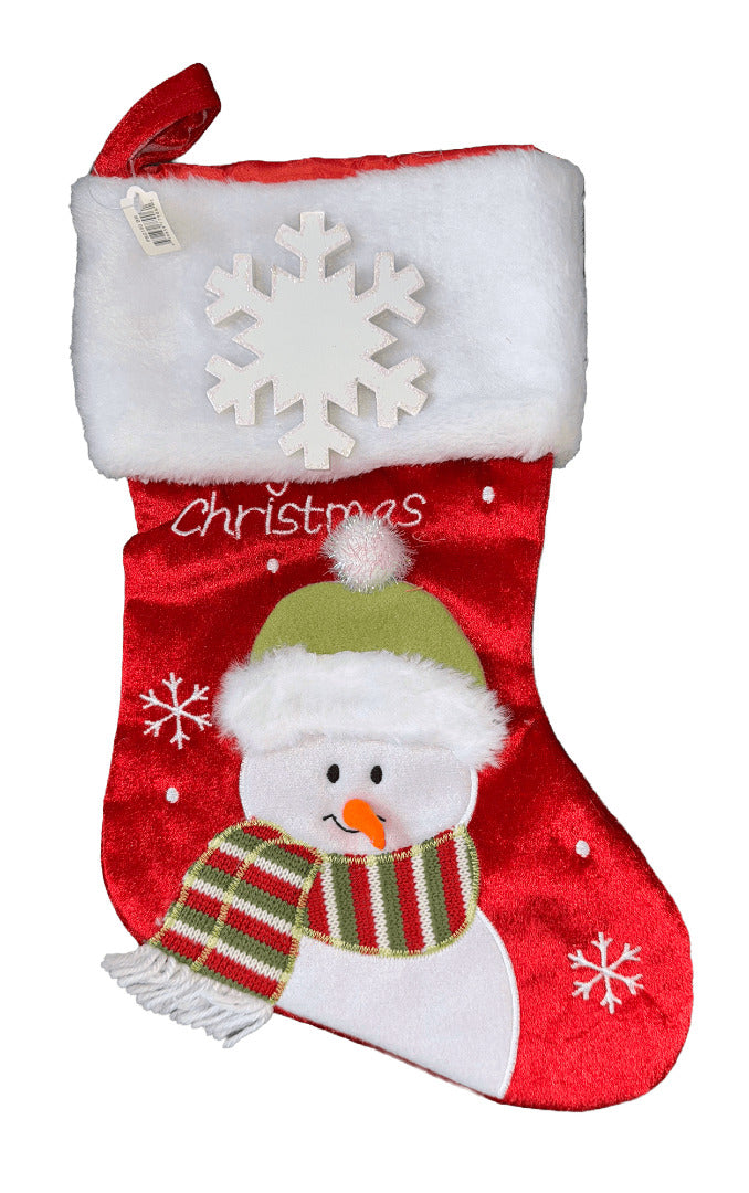 Baby's 1st Christmas - Snowman Stocking - Blue / Pink / Red