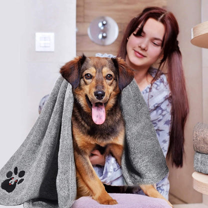Super Absorbent Dog Bath Towels - Fast Drying Soft Microfiber Towel For Dogs And Cats