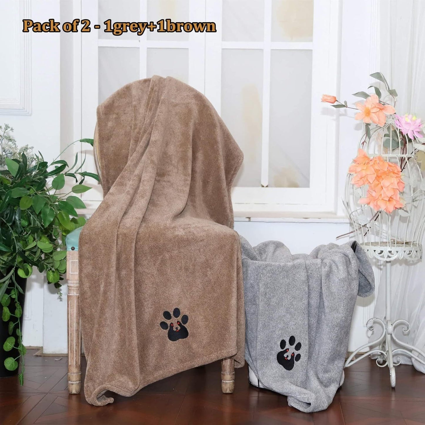 Super Absorbent Dog Bath Towels - Fast Drying Soft Microfiber Towel For Dogs And Cats