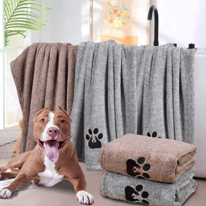 Super Absorbent Dog Bath Towels - Fast Drying Soft Microfiber Towel For Dogs And Cats