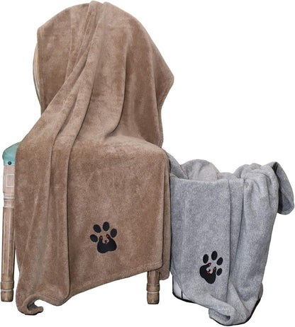 Super Absorbent Dog Bath Towels - Fast Drying Soft Microfiber Towel For Dogs And Cats