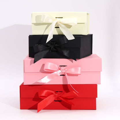 Flat Pack Gift Boxes with Ribbon ~ Choice of Sizes & Colours