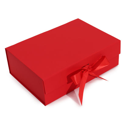 Flat Pack Gift Boxes with Ribbon ~ Choice of Sizes & Colours