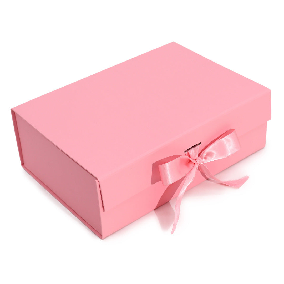 Flat Pack Gift Boxes with Ribbon ~ Choice of Sizes & Colours