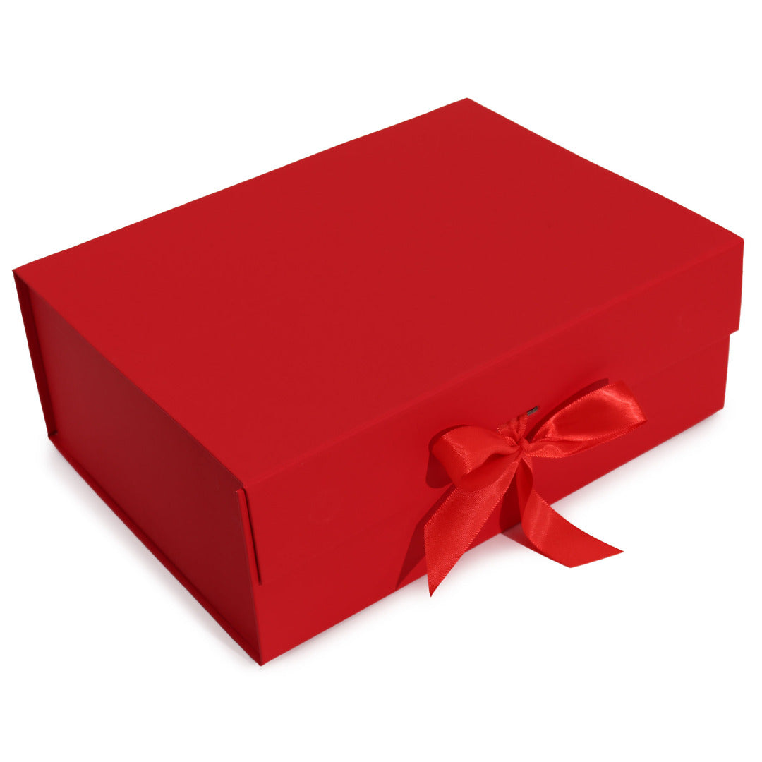 Flat Pack Gift Boxes with Ribbon ~ Choice of Sizes & Colours