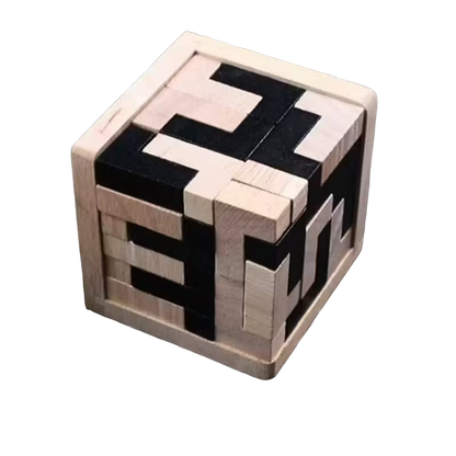 54pcs 3D Wooden Block Puzzle Brain Teaser