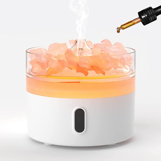 Himalayan Salt Aroma Diffuser / Night Light - Flame Effect (Salt Included)