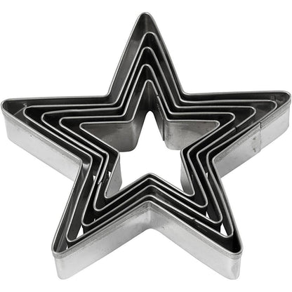 Stainless Steel Cookie Cutters - Stars - Pack of 5