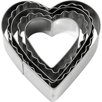 Stainless Steel Cookie Cutters - Hearts - Pack of 5