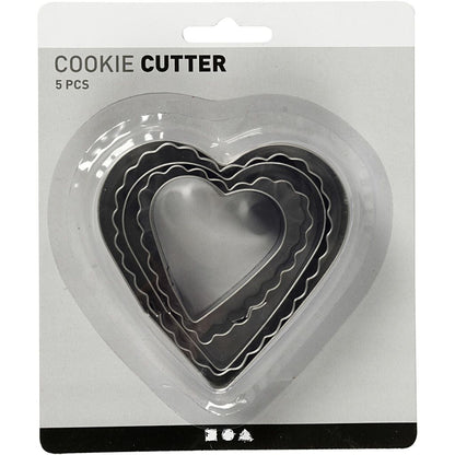 Stainless Steel Cookie Cutters - Hearts - Pack of 5