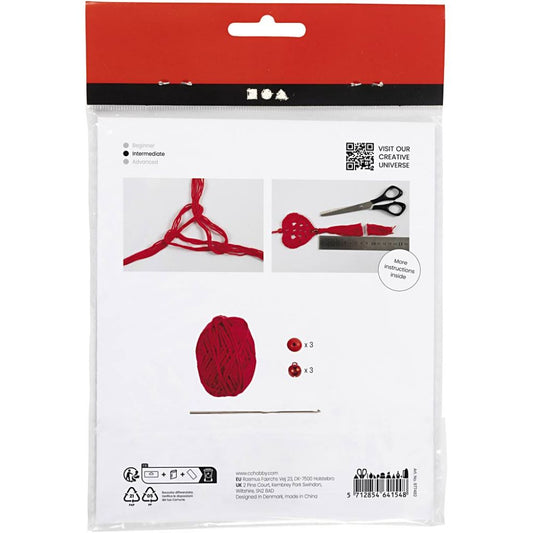 DIY Crochet Kit - Hearts - Red - 3 pcs
