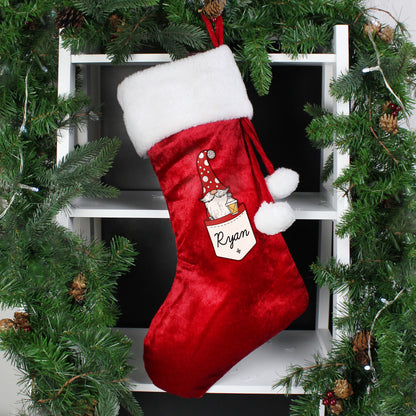 Personalised Gonk Family Red Christmas Stocking - Female / Male