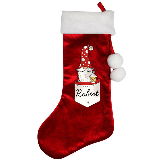 Personalised Gonk Family Red Christmas Stocking - Female / Male