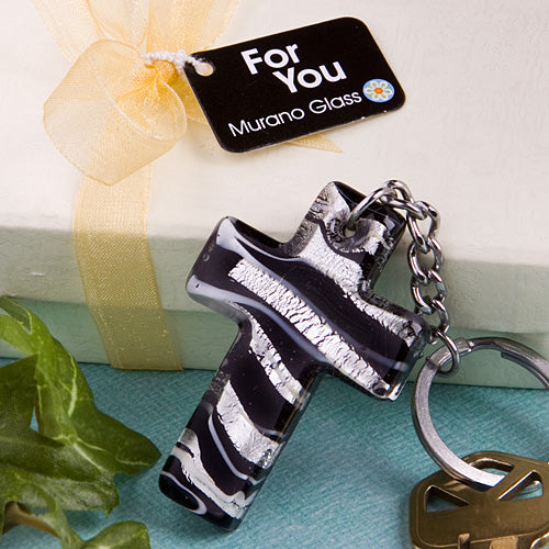 Murano Glass Collection Cross Design Key Chain