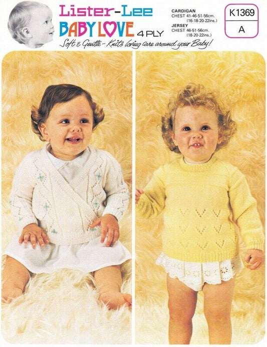 Vintage Lister-Lee Knitting Pattern K1369: Cross Over Cardigan & Jersey
