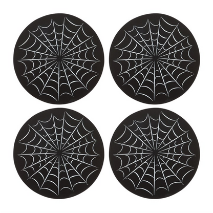 Black Spiderweb Coaster Set