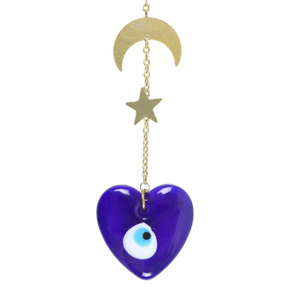 All Seeing Eye Glass Heart Hanging Decoration