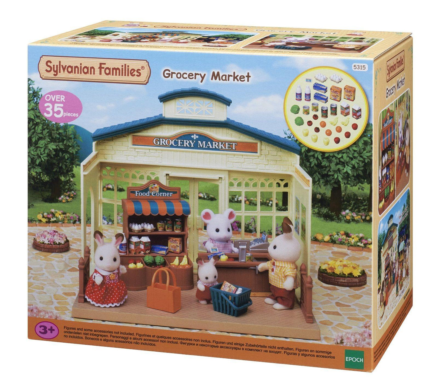 Sylvanian Families Grocery Market Toy Shop Playset for Ages 3 and Up
