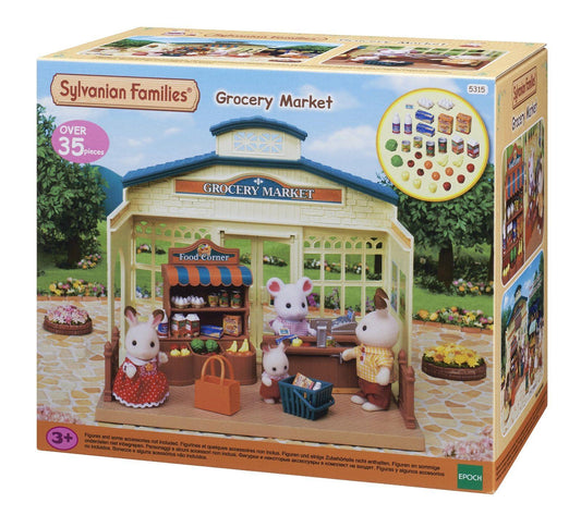 Sylvanian Families Grocery Market Toy Shop Playset for Ages 3 and Up