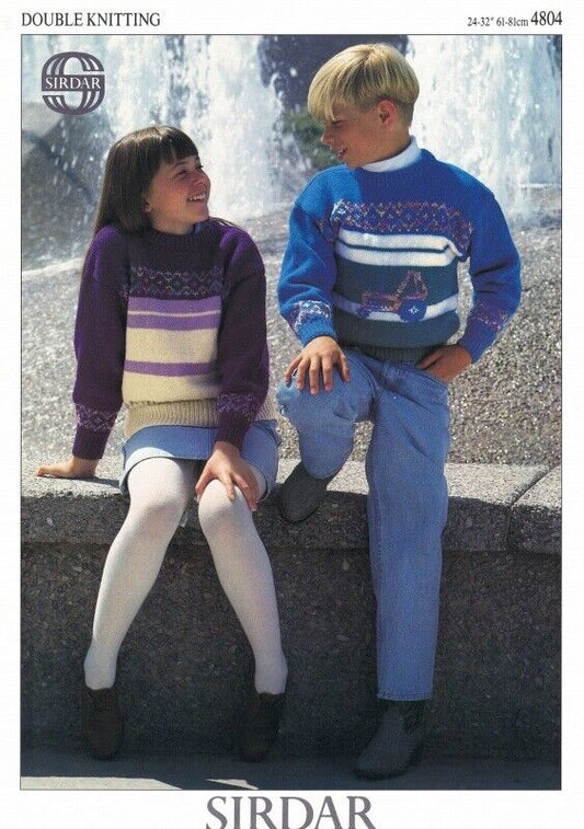 Vintage Sirdar Knitting Pattern No 4804: Country Themed Sweater
