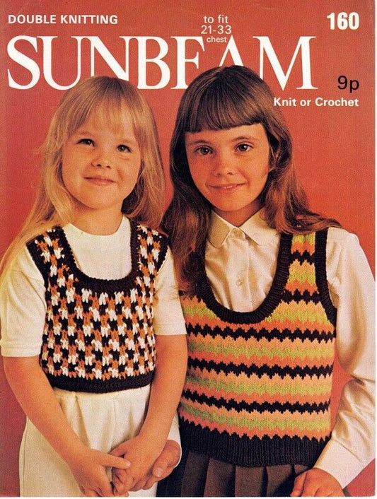 Vintage Sunbeam Knitting Pattern 160 - Tank Top - Knit or Crochet