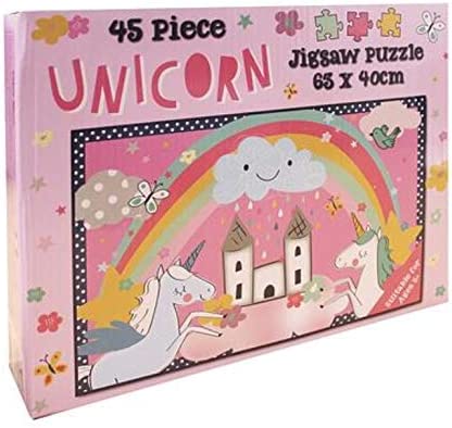 45 Piece Large Kids Unicorn Jigsaw Puzzle Magical Unicorn Castle