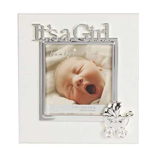 'Its A Girl' Photo Frame In Gift Box - Bambino by Juliana