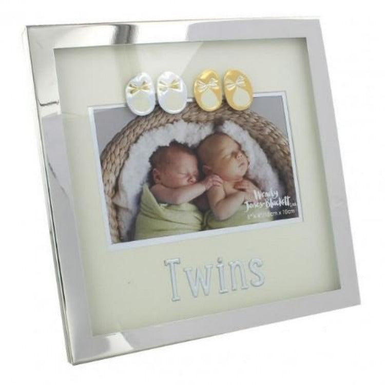 Silverplated Twins Photo Frame - 6" x 4"