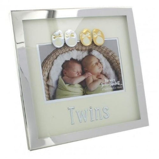 Silverplated Twins Photo Frame - 6" x 4"