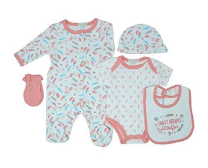5 Piece Baby Gift Set With Embroidery and Applique - 0/3 Months