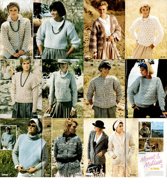 Vintage Wendy Knitting Pattern Book: Monet & Matisse 2 (Patterns 812-823)