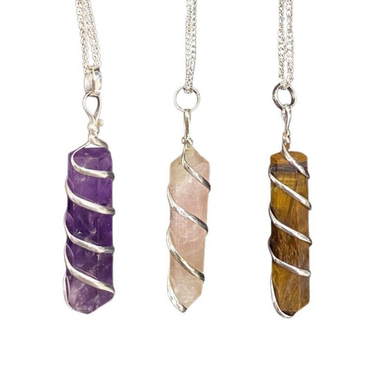 Wire Wrapped Pencil Pendant, 25-30mm