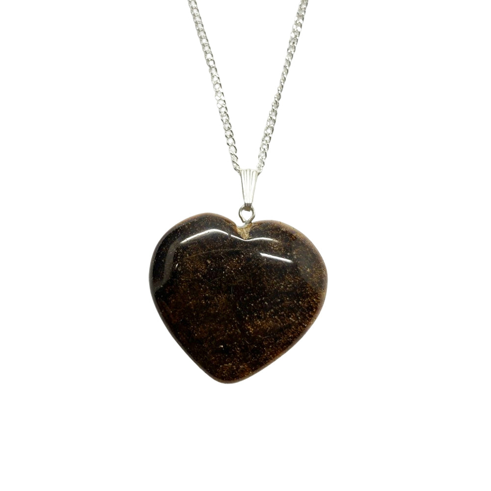 Crystal Heart Pendant on Silver Chain