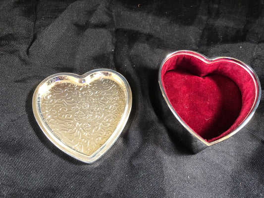 Juliana Silverplated Heart Trinket Keepsake Box with Diamante