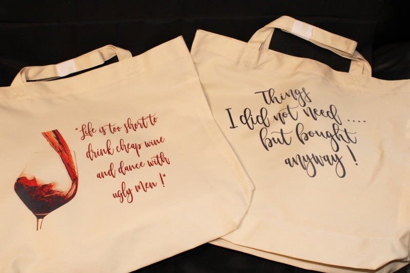 Printed Long Handled Tote Bag