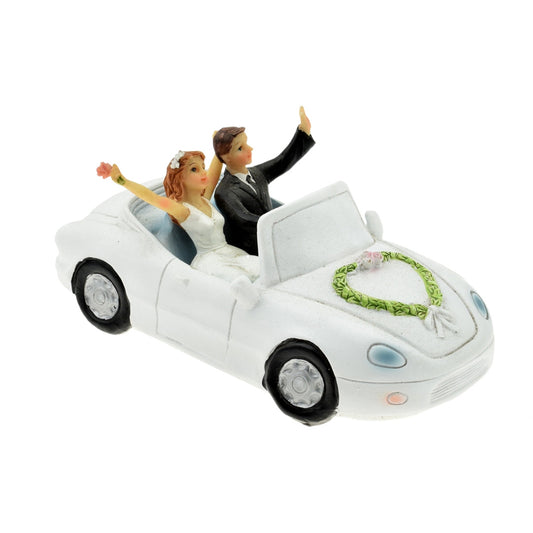 Waving Couple in Car ~ Wedding Cake Topper