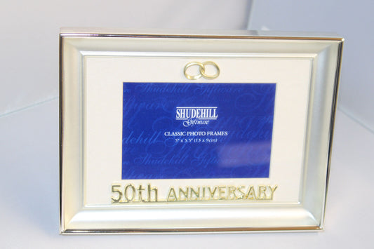 Silver Plated 50th Anniversary Photo Frame