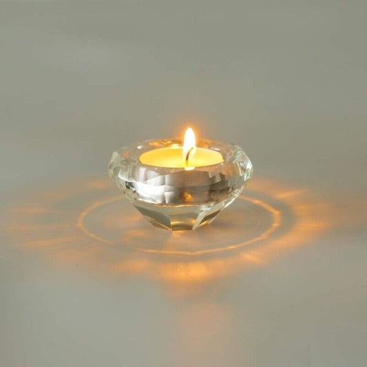 Landon Tyler Handcrafted Crystal Diamond Shaped Tealight Holder