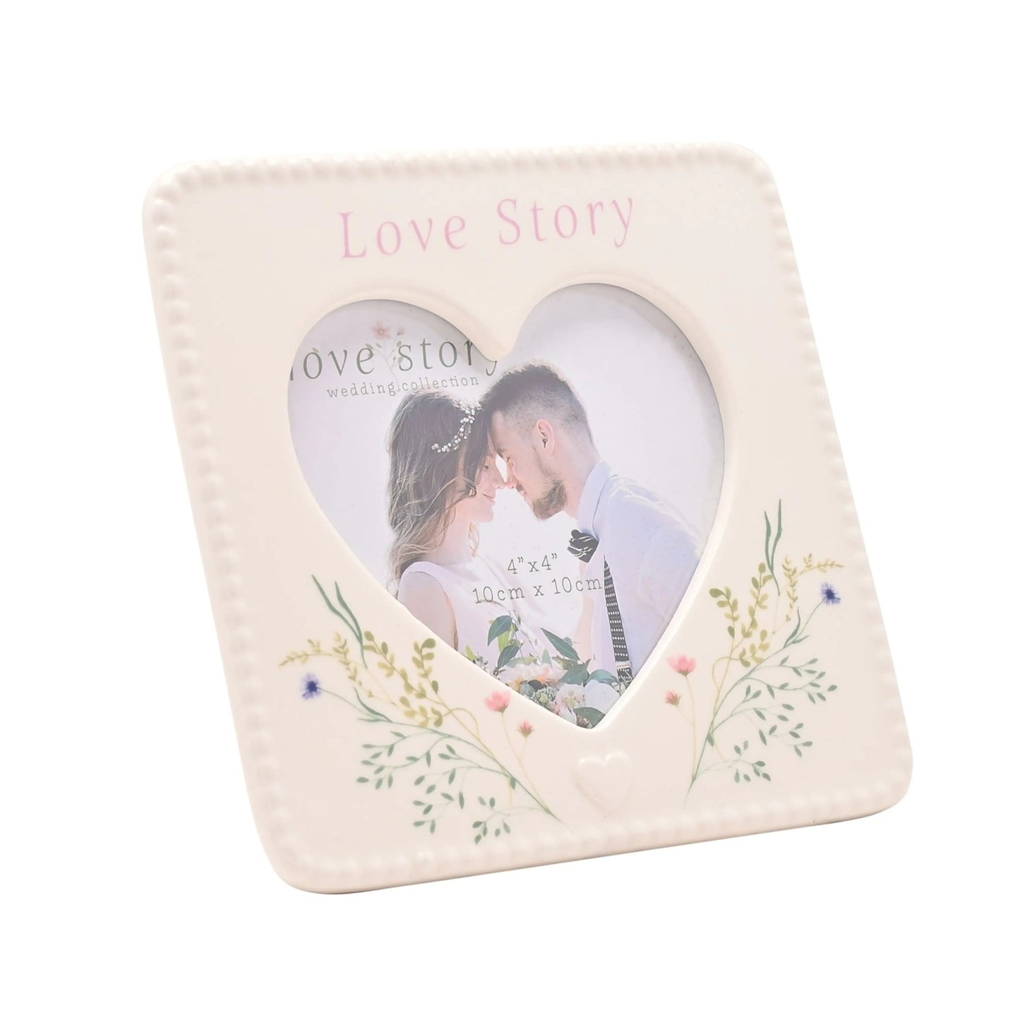Love Story Ceramic Photo Frame 4" x 4"