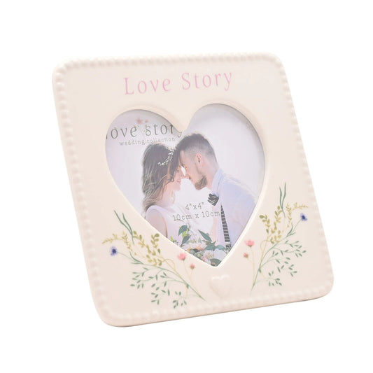 Love Story Ceramic Photo Frame 4" x 4"
