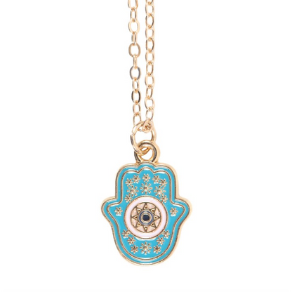 Hand of Hamsa Necklace on Greeting Card