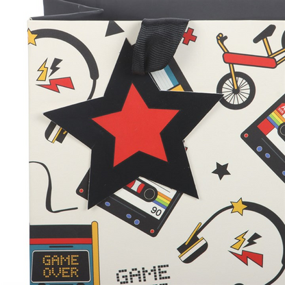 23cm Medium Retro 80s Print Gift Bag