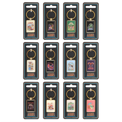 Set of 48 Enamel Keyrings by Steven Rhodes on Display