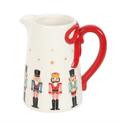 Nutcracker Ceramic Flower Jug with Bow