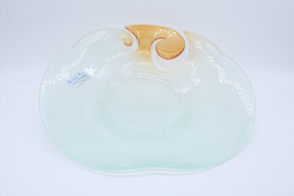 Moda Mostra Glass Riffled Plate by Mario Bizzotti