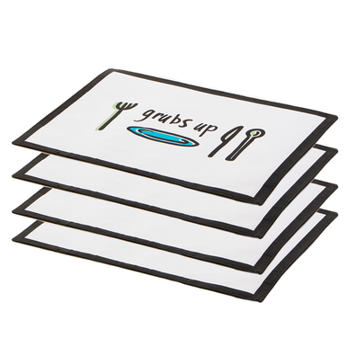 Set Of Four Doodle 'Grubs Up' Placemats